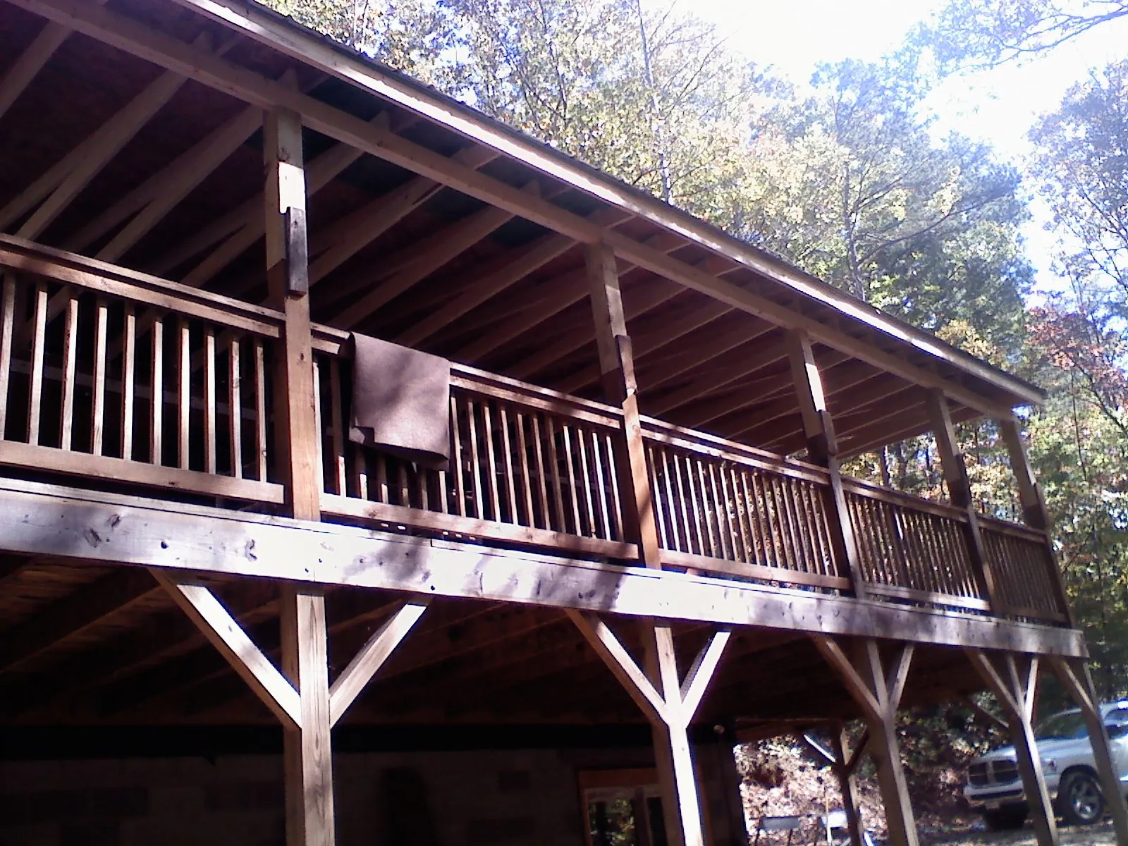 Timber framing under a new elevated porch and deck — Roof Leak Repair in Gibsonton by Roofing Brothers